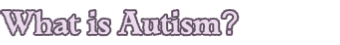 What is Autism?